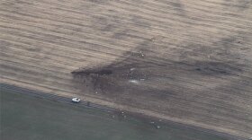 Military plane crash site in Washington state, March 11, 2013.