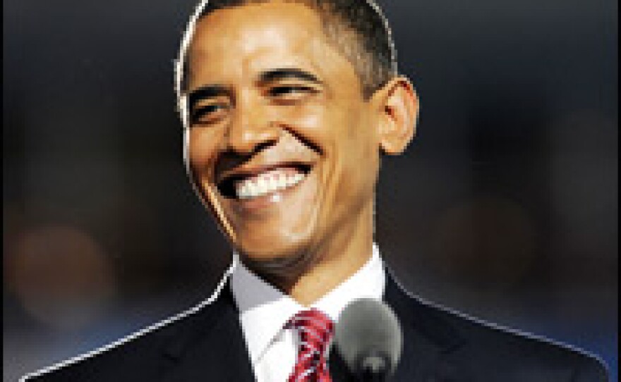 Democratic Presidential candidate Barack Obama addresses the audience at the Democratic National Convention 2008 at the Invesco Field in Denver, Colorado, on August 28, 2008.