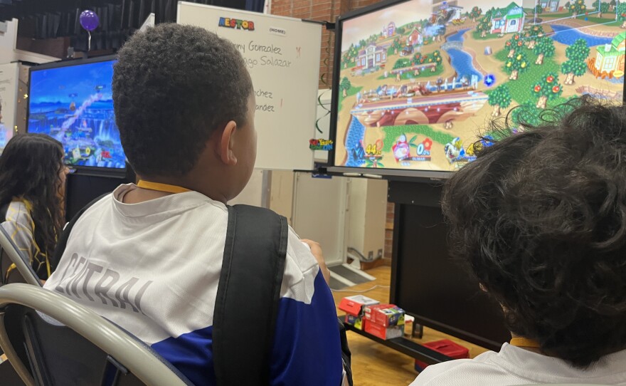 Students play the video game Super Smash Bros in a district wide competition, Dec. 8, 2025.