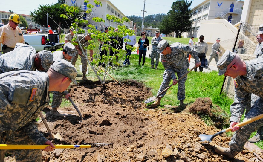 The local military community celebrated Earth Day with an informational fair in April, 2014. In addition to informational and interactive booths hosted by Presidio and community organizations, the event included a tree-planting ceremony. The City of Monterey's partnership with the Presidio, is seen as a model for how other military bases can work with their communities to save money.