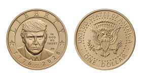 The U.S. Mint is producing a new $1 coin featuring President Trump's image. He's only the second living president to get this honor, after Calvin Coolidge in 1926.