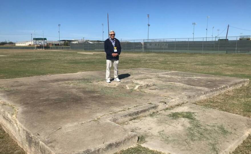 Japanese Latin American Eloy Moaki returns to the site where his family was interned during WWII in Crystal City, Texas, in this 2019 photo.