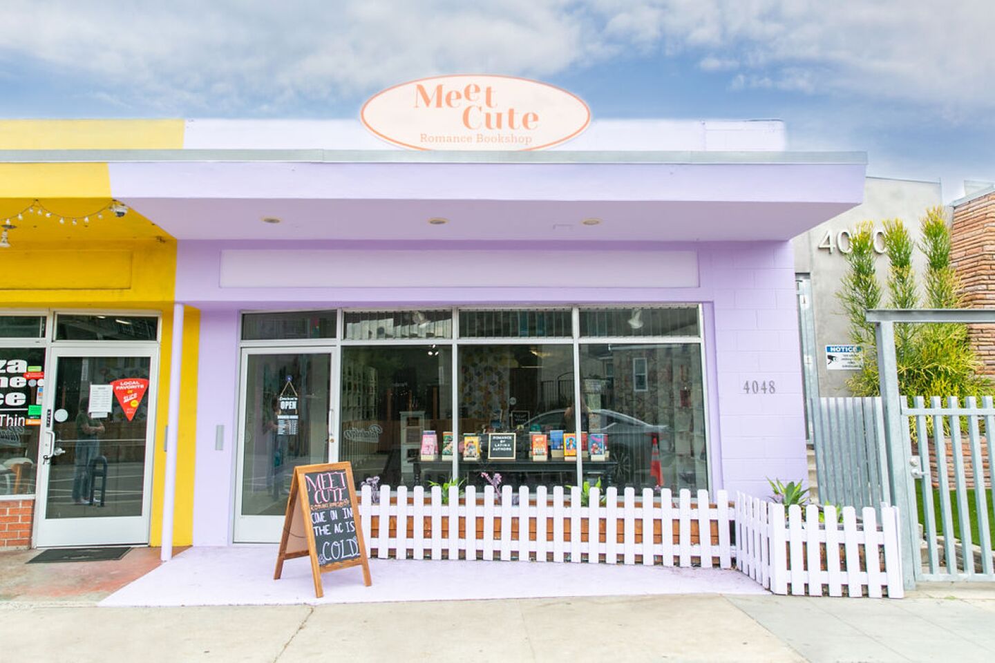 The store front of Meet Cute, with its purple picket fence appears in this undated photo.