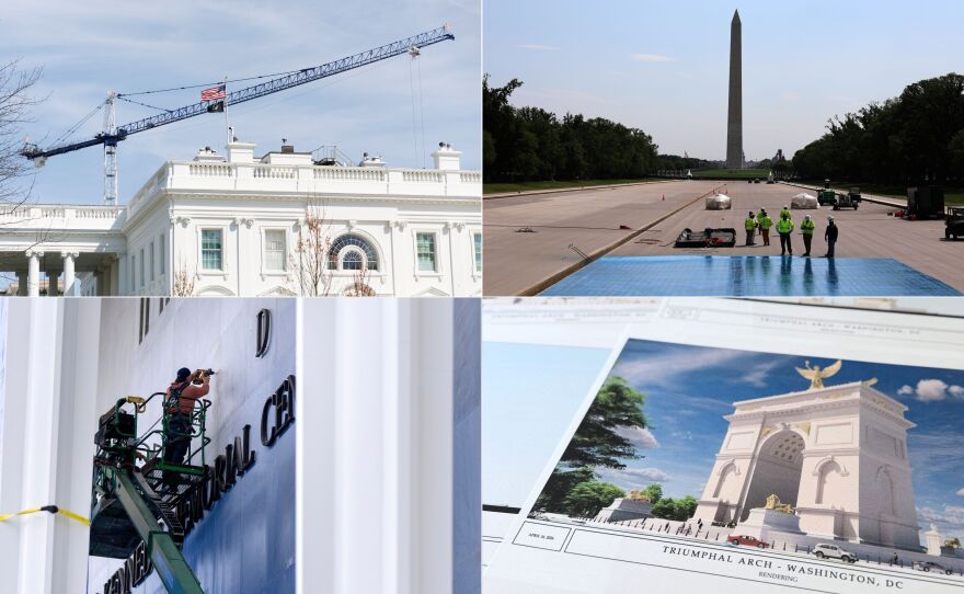 The White House ballroom, reflecting pool resurfacing, Kennedy Center renovations and a triumphal arch are among the many changes Trump wants to make in D.C.