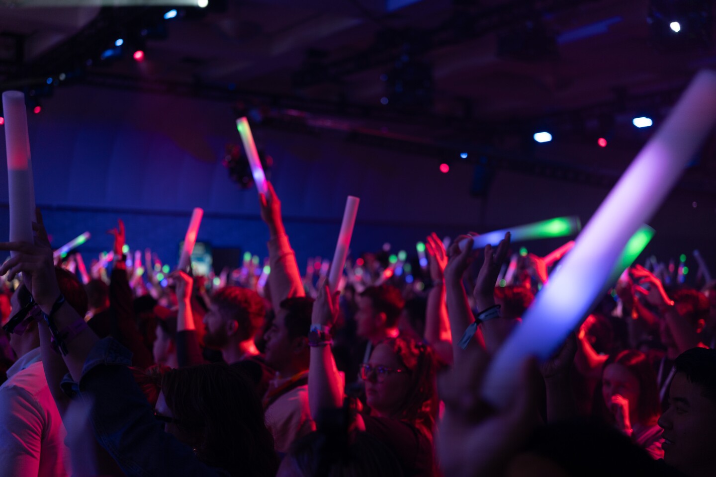 During Diplo's set at the TwitchCon Opening Ceremony attendees danced to EDM music on Oct. 17, 2025.