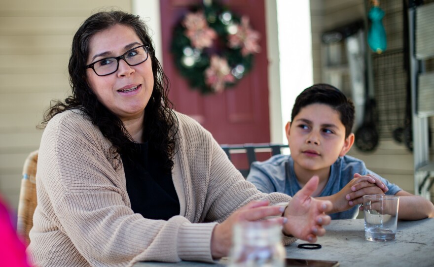 Susana Villanueva at home in Oakland with Maribel's son David Lara are shown in this undated photo.
