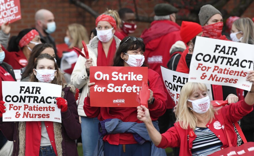 Nurses at Albany Medical Center picketed on Dec.1, asking for more personal protective equipment. They say they're having to reuse N95 masks up to 20 times.