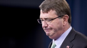 Defense Secretary Ash Carter pauses while speaking at the Pentagon during a news conference, Friday, May 1, 2015, to discuss the Defense Department's annual report on sexual assault in the military.