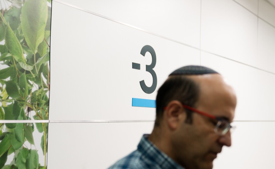 Dr. Netanel Horowitz, who is part of the team setting up the underground hospital in Haifa, goes to the third level of underground floors.