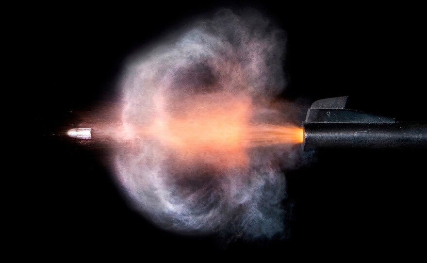 Firearms using lead ammunition spray lead dust out of the muzzle and ejection port when fired.