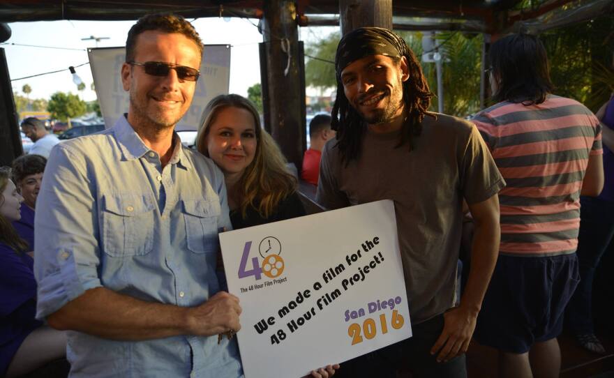 Actor David Raines, producer and team leader Christine Gatlin, and director John Freeman were among the San Diego team members submitting a finished film on Aug. 21 for the 2016 48 Hour Film Project.