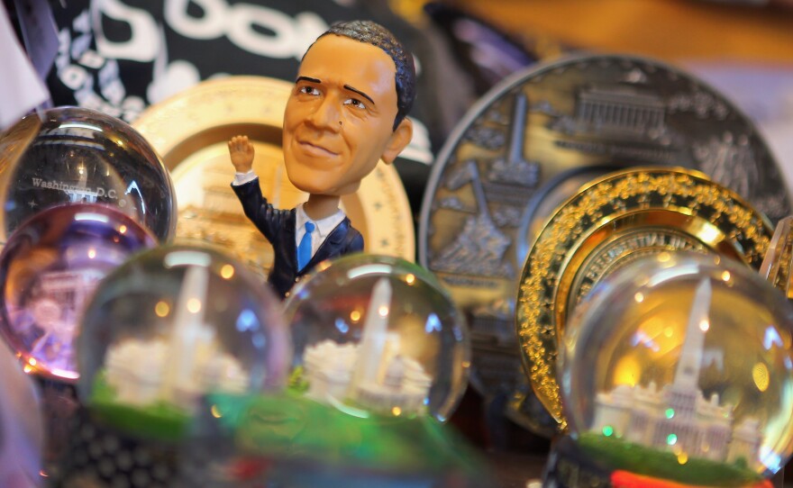 Souvenirs are available in Washington, D.C., as the city celebrates the inauguration.