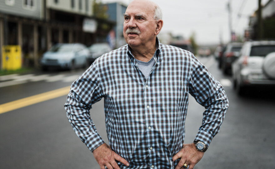 Mayor Alan Tomson on William Avenue in Davis, W.Va., on Oct. 11.