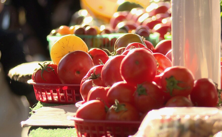 Fresh tomatoes from the North Park Thursday Market. 