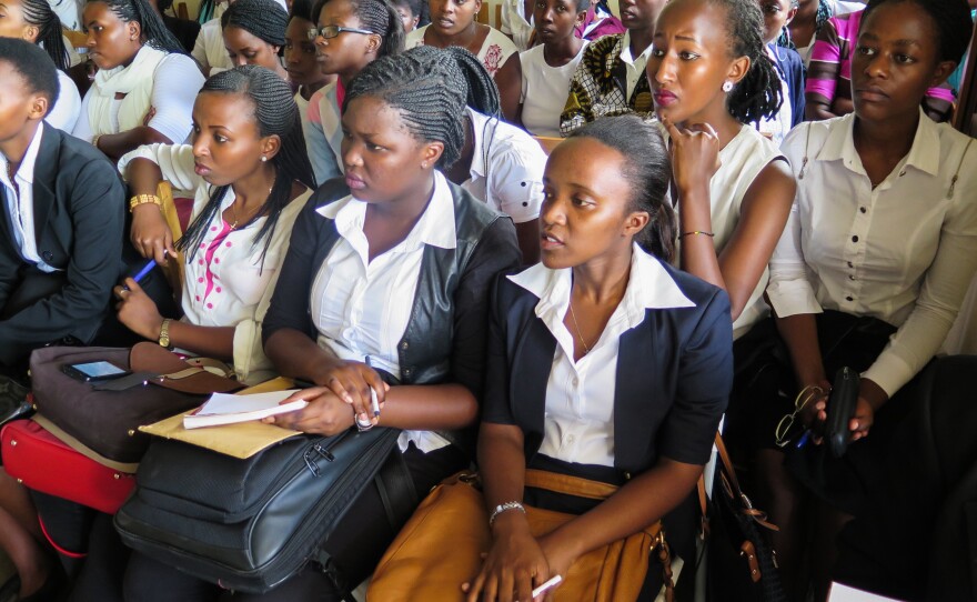 Audience members at the first all-female debate tournament held at the Akilah Institute.