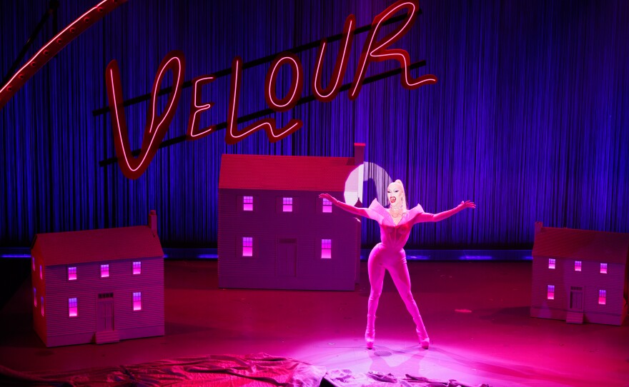 Sasha Velour with the inventive prop houses that transform in "Velour: A Drag Spectacular" at La Jolla Playhouse.