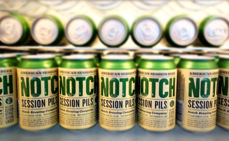 Chris Lohring founded Notch Brewing in 2010. The company's lineup includes a Czech pilsner, a Belgian saison, and an India Pale Ale. All of the brews are session beers – meaning their alcohol by volume, or A.B.V., is less than 5 percent.