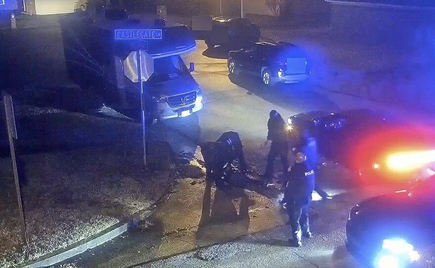 The Memphis police supervisor on scene when Tyre Nichols was beaten to death by officers retired with his benefits the day before a hearing to fire him, according to newly released documents. Here in this image from video released and partially redacted by the city of Memphis, Tenn., Tyre Nichols lies on the ground during a brutal attack by Memphis Police officers, Jan. 7, 2023, in Memphis.