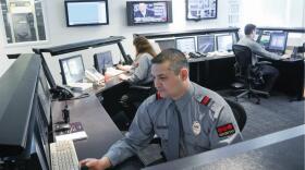 Securitas guards at the control room in this undated photo.