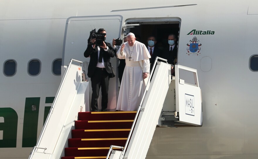 Pope Francis leaves Iraq Monday after his four-day visit to the country, a first for the papacy. President Biden said the pope and his trip set an example for the entire world.