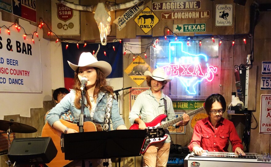 Live country music is one of Little Texas's authentic features, along with line dancing, beer and chicken-fried steak.