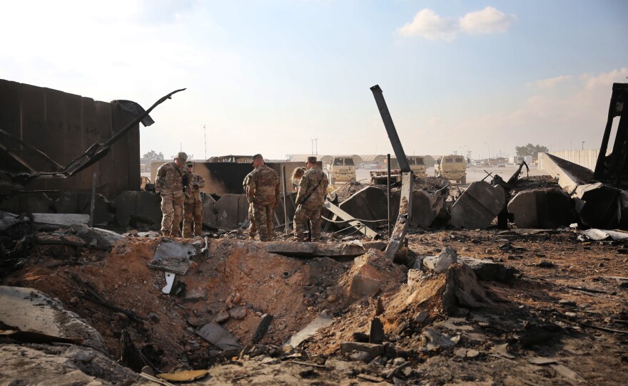 An Iranian ballistic missile left a large crater after it landed on and obliterated a housing trailer at the Ain al-Assad air base. Another missile destroyed a dining facility, which had been closed on the night of the attack as a precautionary measure but would normally have been open at that time.