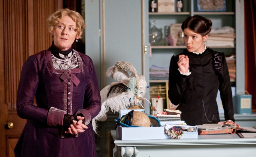 Sarah Lancashire as Miss Audrey and Sonya Cassidy as Clara.