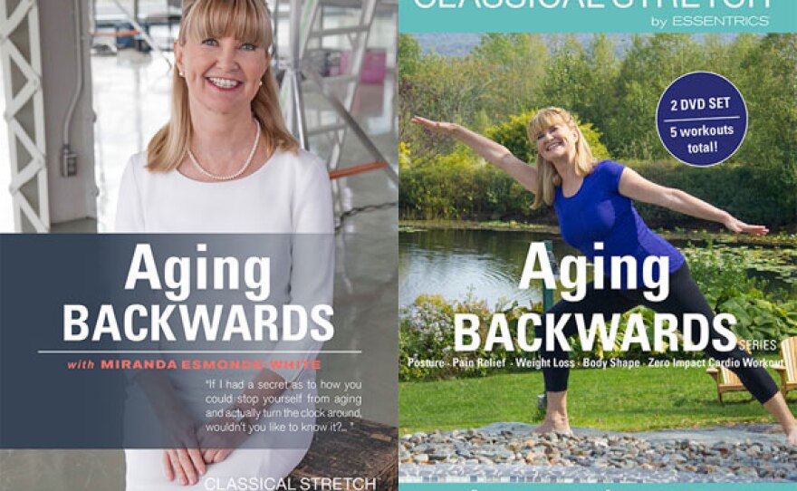 Give at the $150 level during our TV membership campaign and receive the "Aging Backwards" combo package which includes the "Aging Backwards With Miranda Esmond-White" DVD plus the "Aging Backwards" workout series 2-DVD set. This gift also includes enrollment in the myKPBS Savers Club plus additional online access to more than 130,000 merchant offers and printable coupons, as well as a KPBS License Plate Frame (if you're a new member). The single DVD only is available at $72, and there is a book/DVD combo at $252.