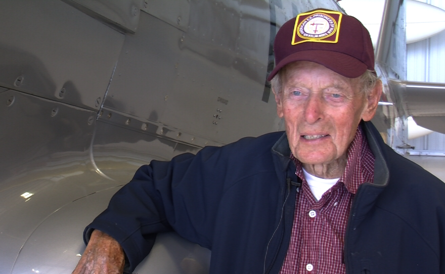 James Reily, 92, a former World War II POW, shared his memories of war at the Greatest Generation Naval Museum in El Cajon, April 30, 2015.