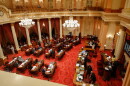 California lawmakers on the Senate floor during the final days of session in Sacramento on Aug. 31, 2026.