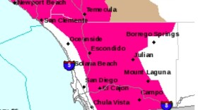 A Red Flag warning is issued for the valleys and mountains of San Diego County through Friday at 5 p.m.