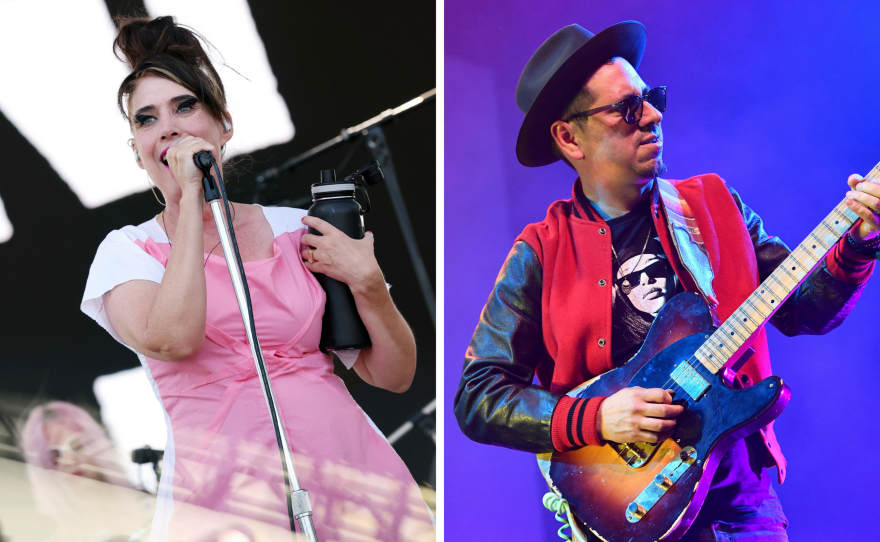 Kathleen Hanna (left) and Adrian Quesada are two artists featured on the benefit compilation