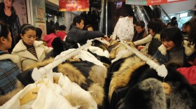 Customers shop at a franchise house  in Chengdu of Sichuan Province, China. 