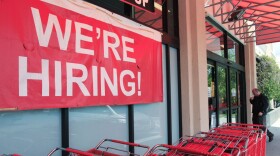 An Office Depot store in Mountain View, Calif., was looking to hire new employees last month. Retailers led the way in hiring for April, with 57,000 jobs.