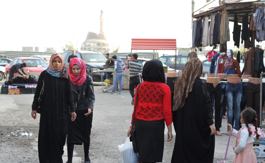 The main market in Tikrit is bustling despite damage from months of occupation by ISIS and battles to push the extremists out.