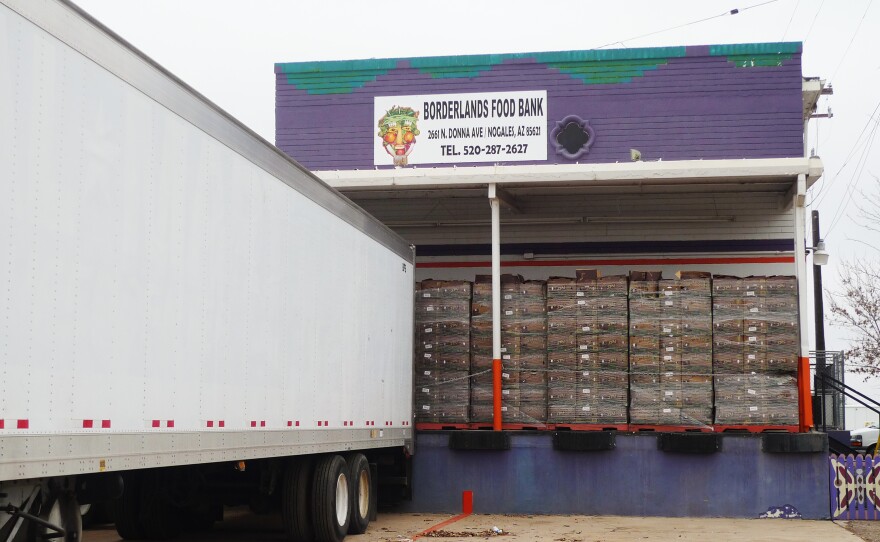 Borderlands Food Bank's warehouse in Nogales, Ariz., is located on Produce Drive, surrounded by produce distribution warehouses.