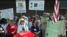 Supporters of traditional marriage rally at the U.S. Federal Courthouse in downtown San Diego on March 26, 2013.