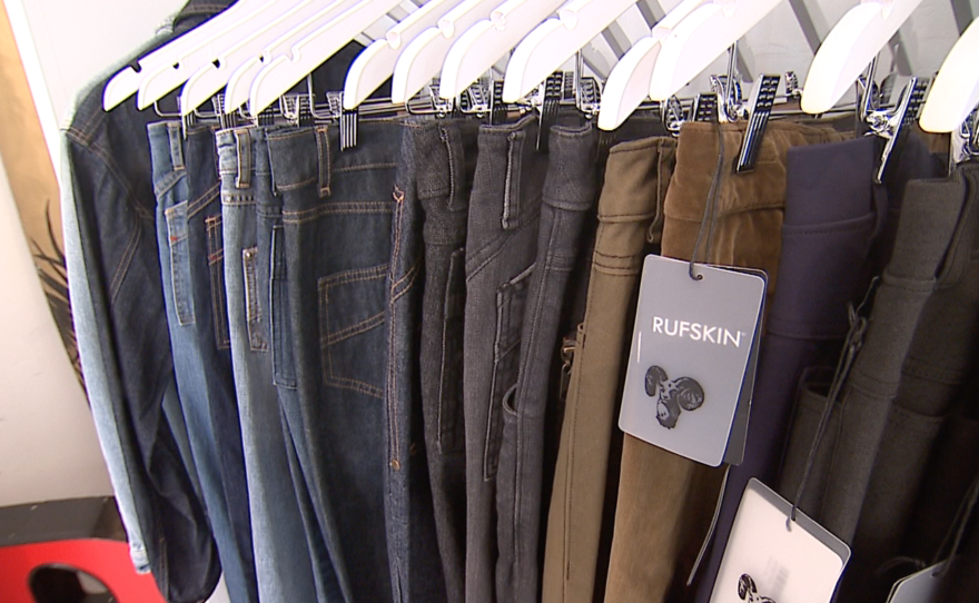 A selection of denim at Rufskin's boutique in San Diego's North Park neighborhood, Sept. 8, 2016.