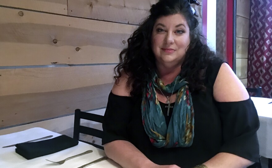 Tara Reade poses for a photo during an interview with The Associated Press in Nevada City, Calif., on April 4, 2019.