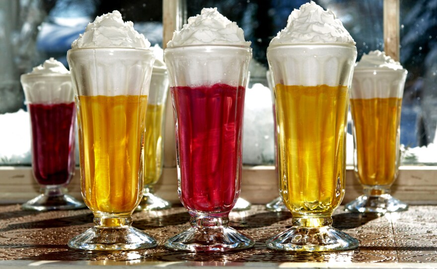 Syllabub, a dessert drink traditionally made from cream, sugar, and wine.