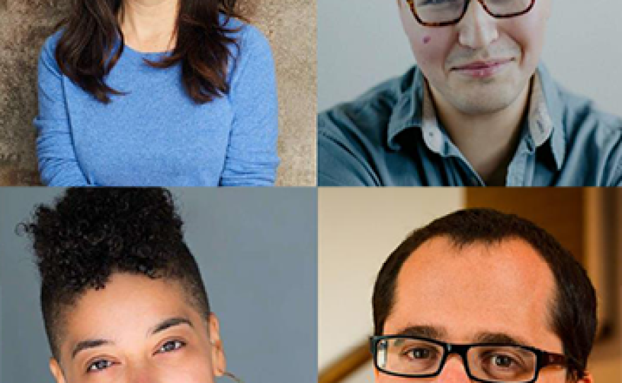 The DNA New Play Series playwrights are, clockwise from top left: Lisa Sanaye Dring, Noah Diaz, Andrew Rosendorf and Francisca Da Silveira.