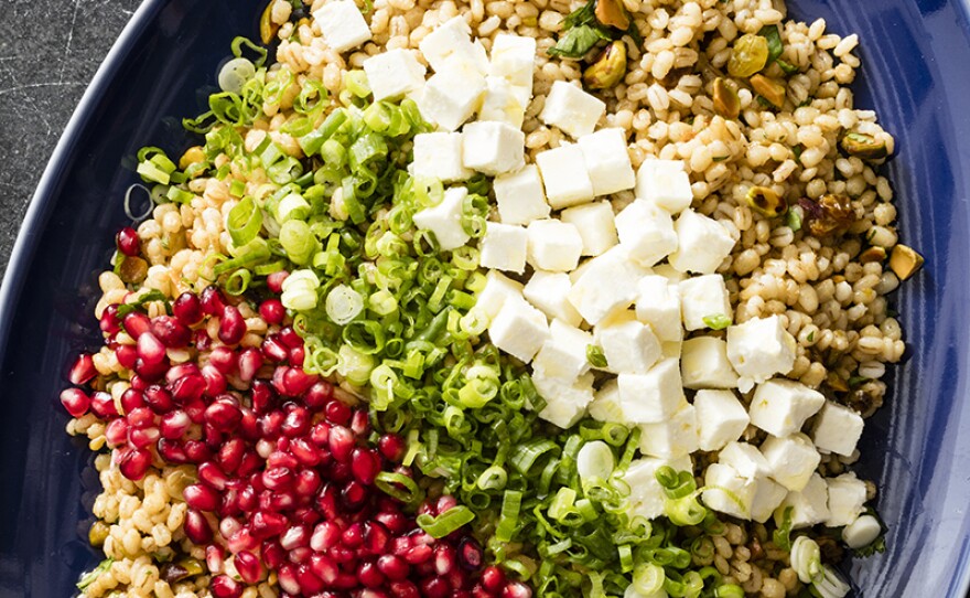 Egyptian barley salad. In Season 18 of AMERICA'S TEST KITCHEN, hosts Bridget Lancaster and Julia Collin Davison head into the test kitchen to bring viewers equipment reviews, taste tests, and recipes for the home cook.