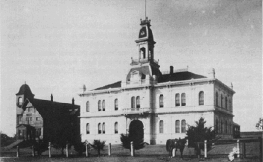 The Russ School, which sits at the current site of San Diego High School in Balboa Park, is shown in this photo from 1882.