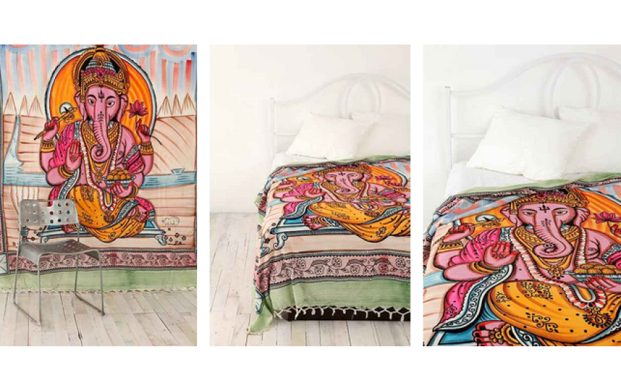 This Lord Ganesh tapestry is currently being advertised on Urban Outfitters' website. The company previously drew outrage for its Lord Ganesh duvet cover.