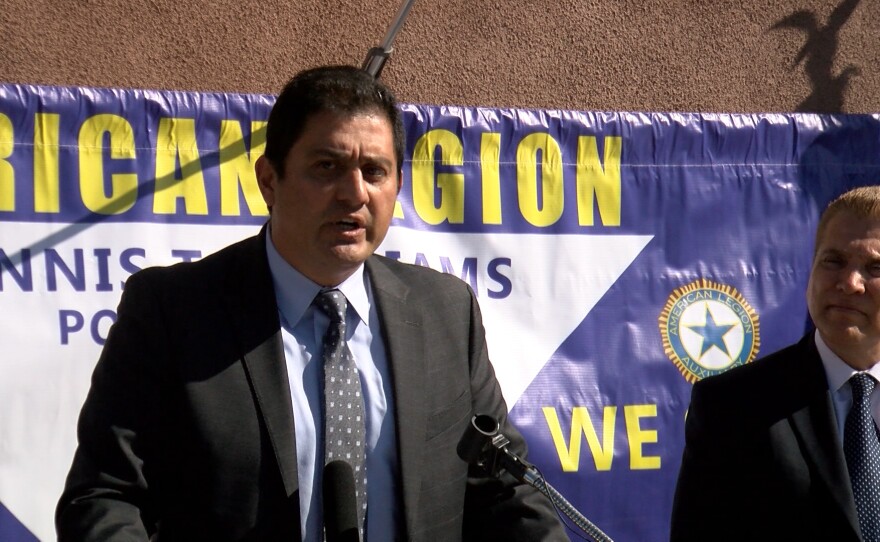 State Senator Ben Hueso introducing a bill on Feb. 14, 2020, that would  make military retirement pay tax-exempt in California.