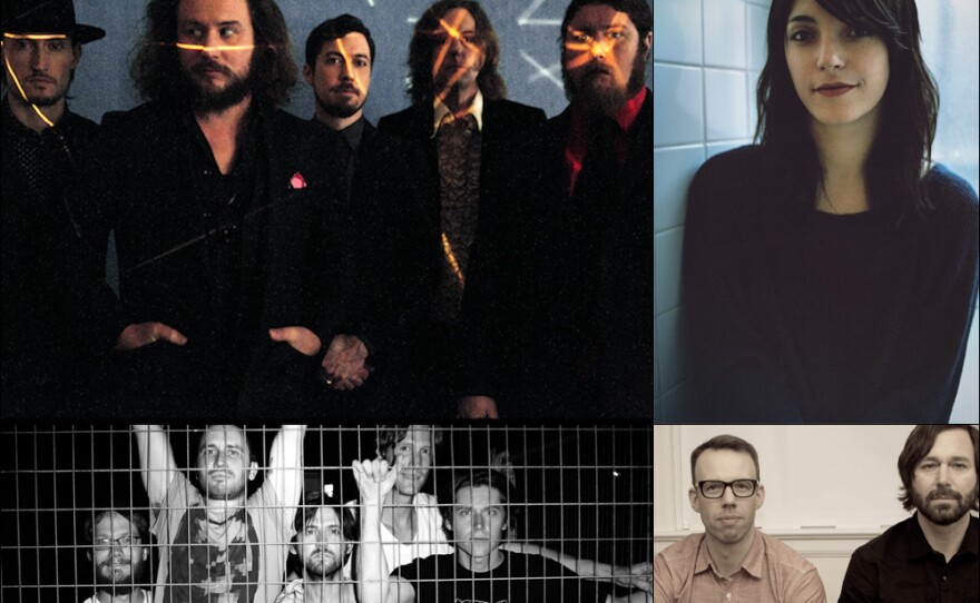 Clockwise from upper left: My Morning Jacket, Sharon Van Etten, Matt Pond PA, Desaparecidos