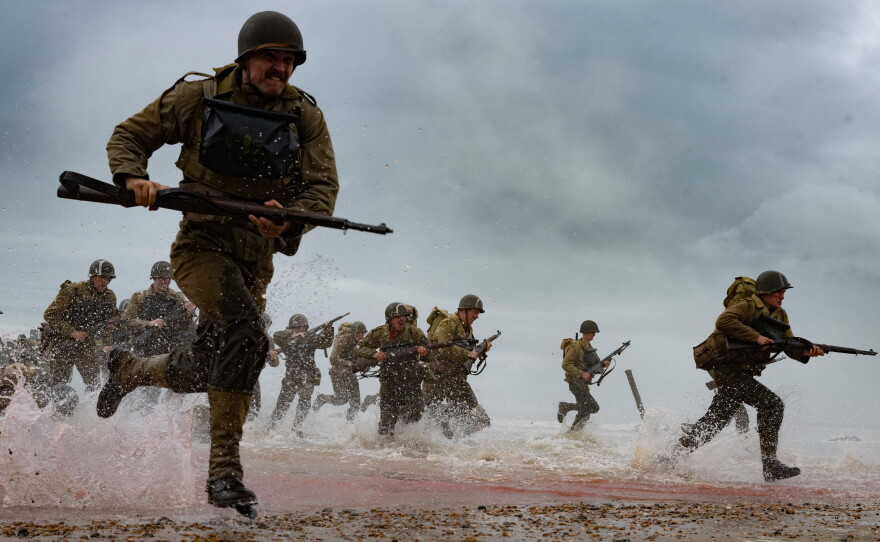The title of the new movie Pressure alludes both to barometric pressure, and to the enormous responsibility that the D-Day planners felt, given that so many soldiers were sure to die in the assault on Normandy's beaches. Here, a still from the film, which will be released on May 29.