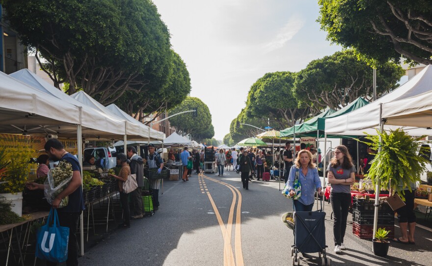 Chefs and home cooks alike flock to the Wednesday Santa Monica Farmers Market. This is where Jeremy Fox finds ingredients like salsify flowers and parts of vegetables often overlooked or discarded by other cooks.