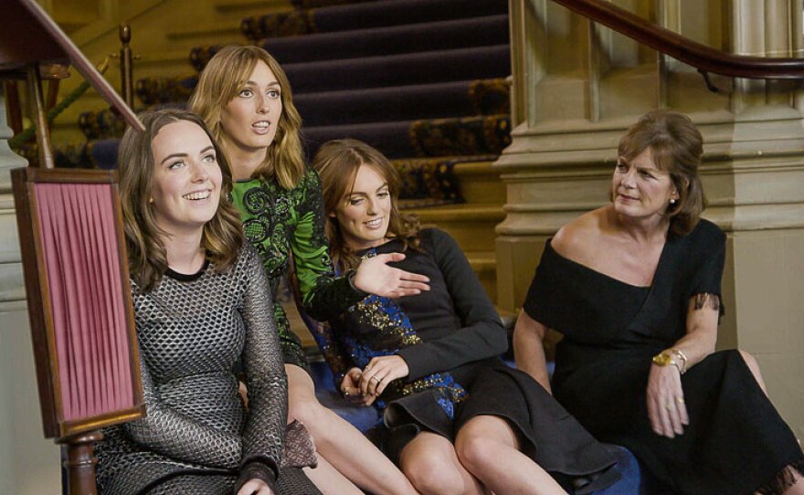 The Duchess of Rutland with her daughters.