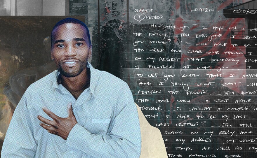 Bobby Everson and a letter he wrote to his family while he was incarcerated in the Special Management Unit at the new U.S. penitentiary in Thomson, Ill.